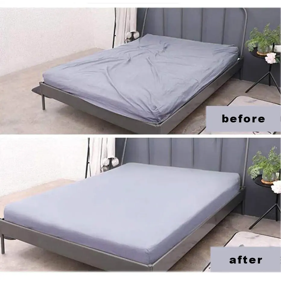 Adjustable 4 Clips Bed Sheet Gripper Elastic Fitted Sheet Straps Crisscross Bed Sheet Fasteners Mattress Cover Anti-slip Holder