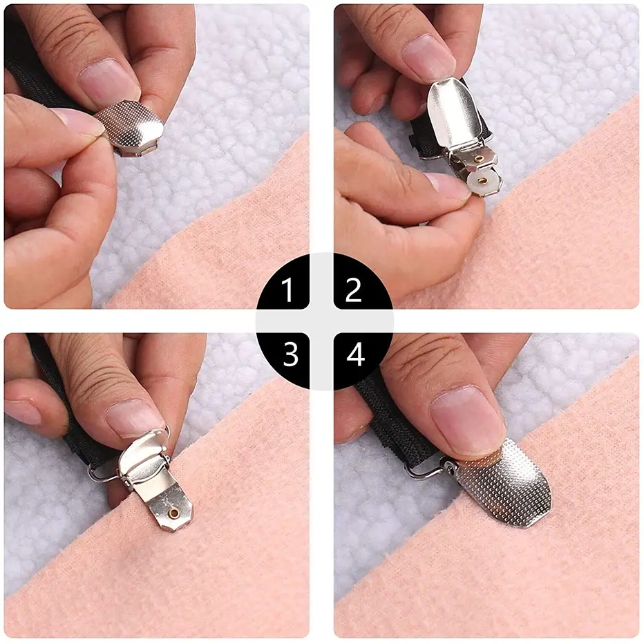 Adjustable 4 Clips Bed Sheet Gripper Elastic Fitted Sheet Straps Crisscross Bed Sheet Fasteners Mattress Cover Anti-slip Holder