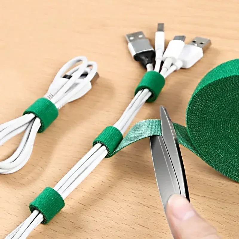 5M Multifunction Cable Organizer Usb Winder Nylon Free Cut Ties Mouse Earphone Cord Cable Ties