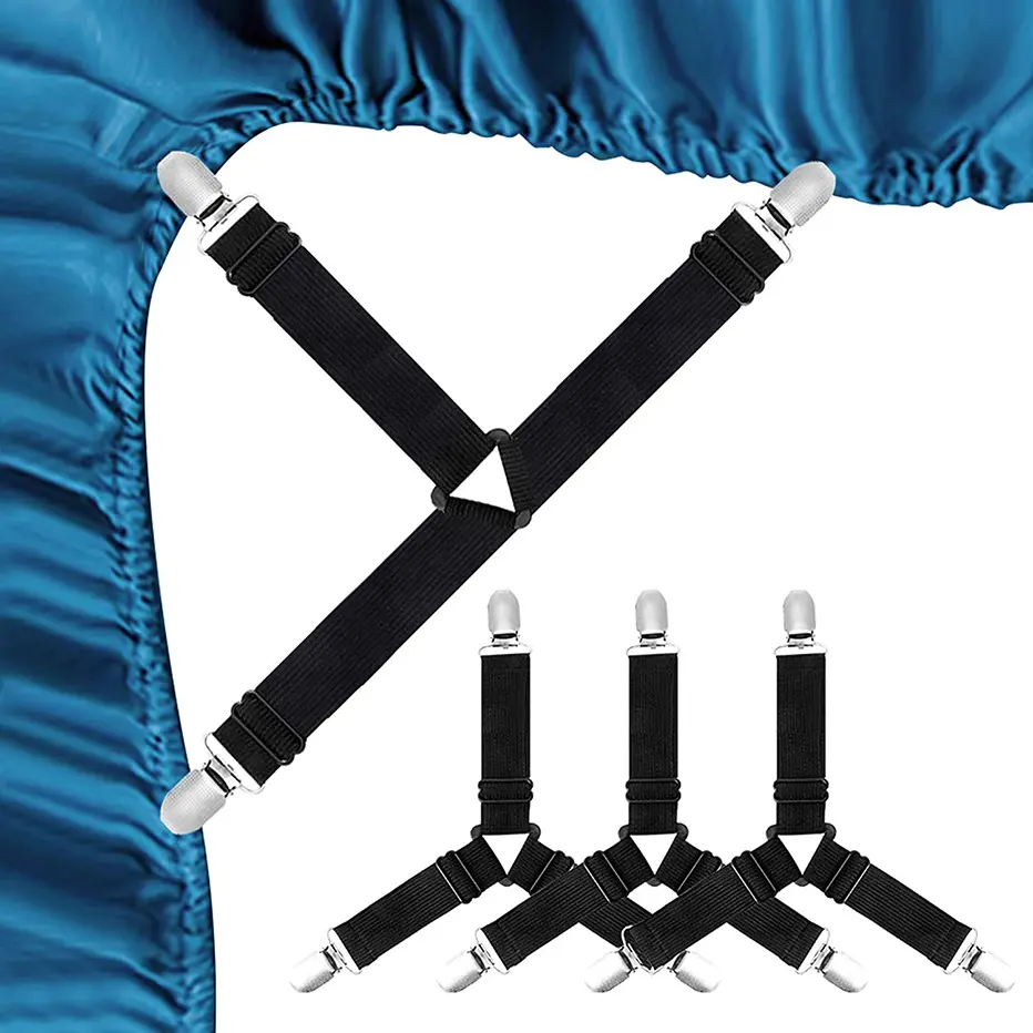 4Pcs/lot Adjustable 3 Bed Sheet Clips Grippers Nonslip Blanket Mattress Cover Sofa Bed Fasteners Elastic Clip Holders 2022 New