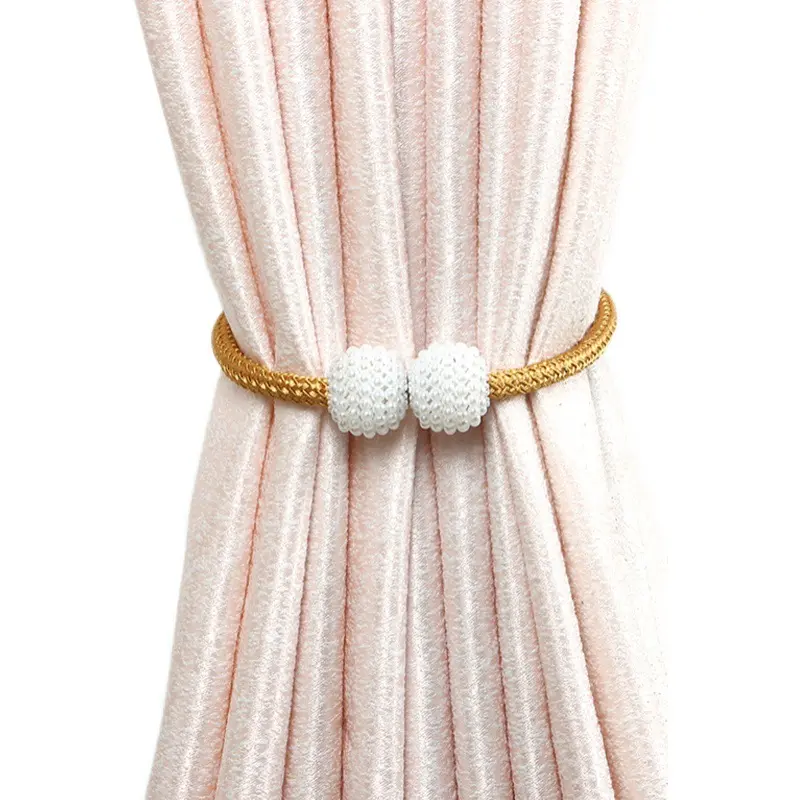 2Pcs Magnetic Pearl Ball Curtain Buckles Curtain Tiebacks Backs Holdbacks Buckle Clips Curtain Rods Home Decorative Accessories