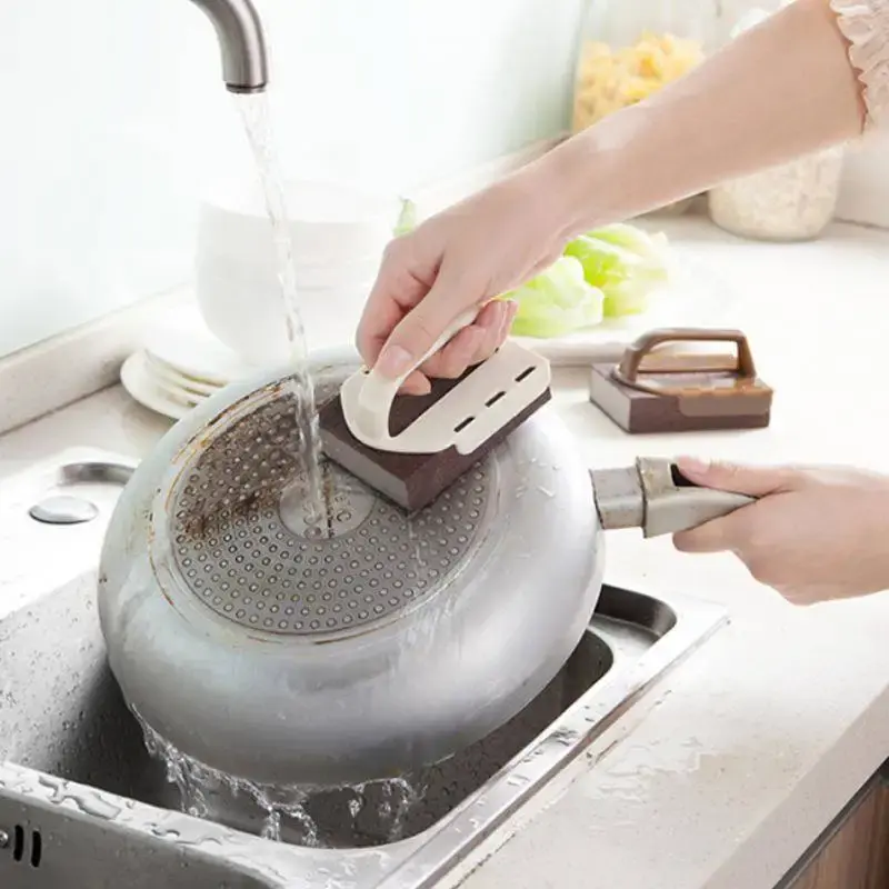 2Pcs/set Kitchen Gadgets Clean Sponge Emery Melamine Sponge for Removing Rust Pan Pot Dish Cleaning Brush Bathroom Access