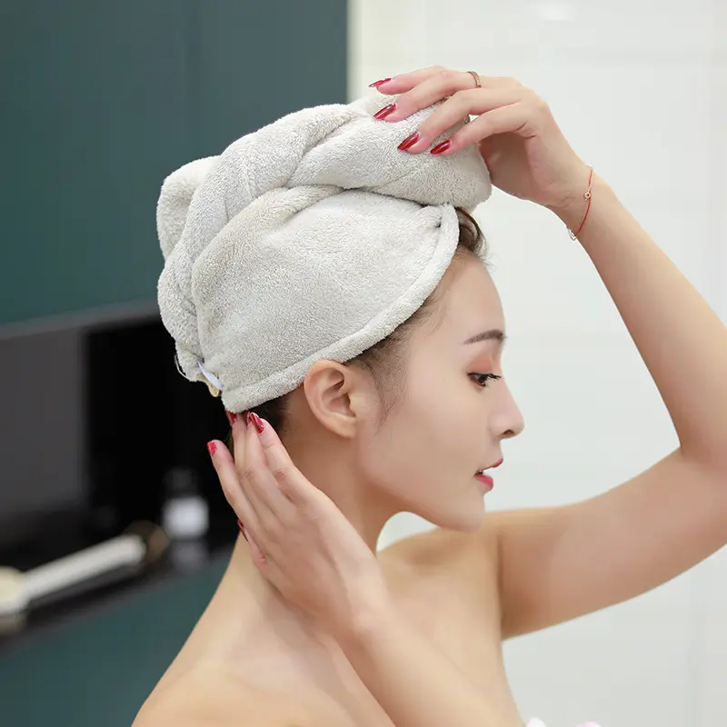 Women Girl's Magic Microfiber Shower Cap Towel Bath Hats for Women Dry Hair Cap Quick Drying Soft for Lady Turban Head