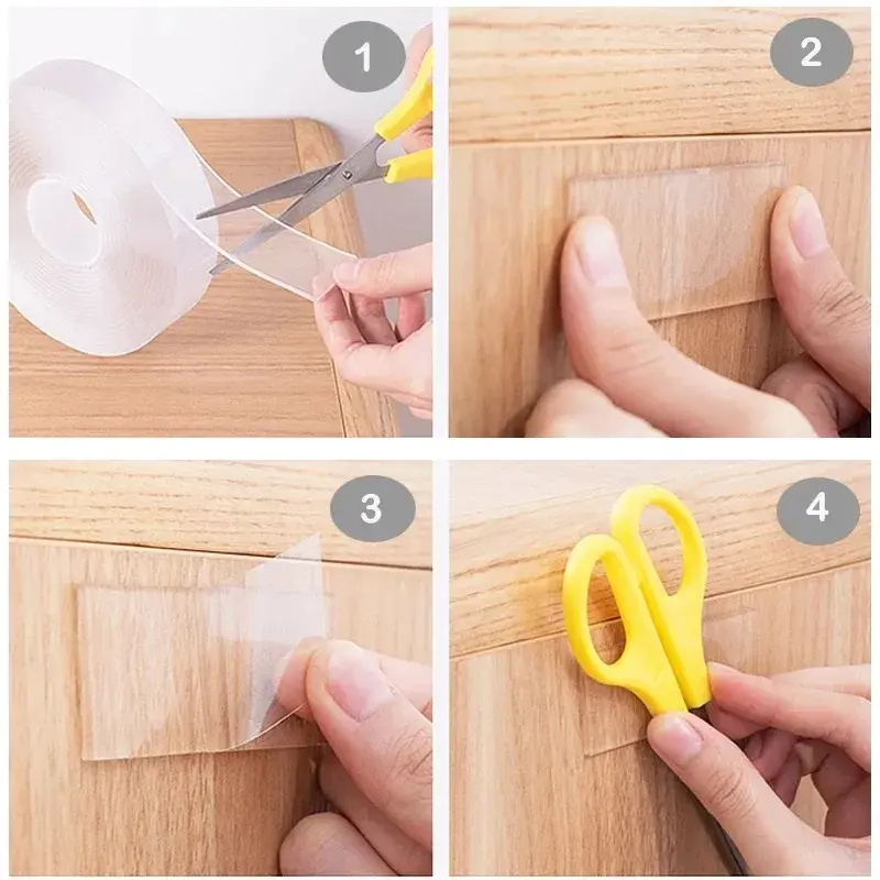 1/2/3/5M Transparent Silicone Double Sided Tape Sticker For Car Home Kitchen High Strength No Traces Adhesive Sticker