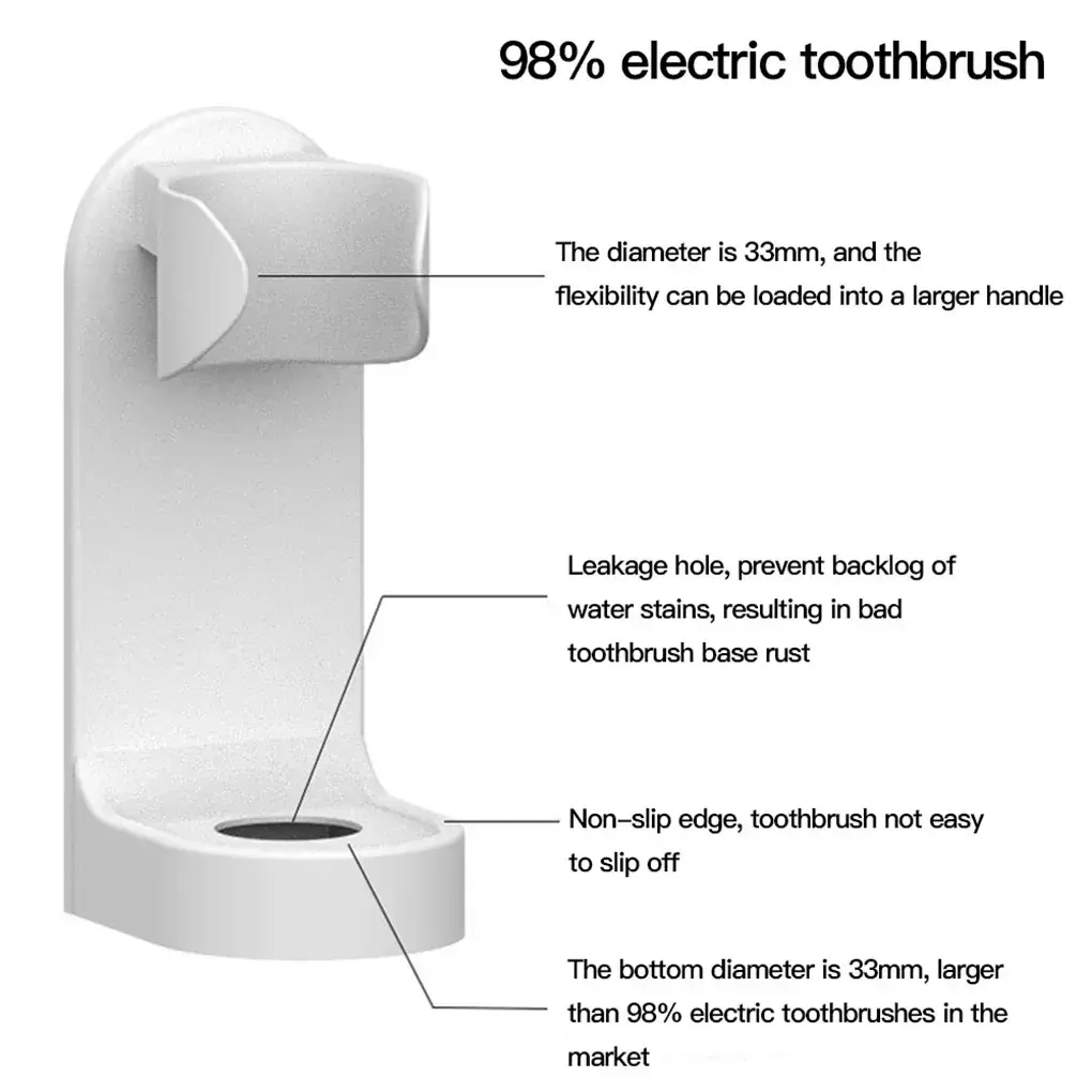 Electric Toothbrush Holder Traceless Toothbrush Stand Rack Wall-Mounted Bathroom Adapt 90% Electric Toothbrush Holder