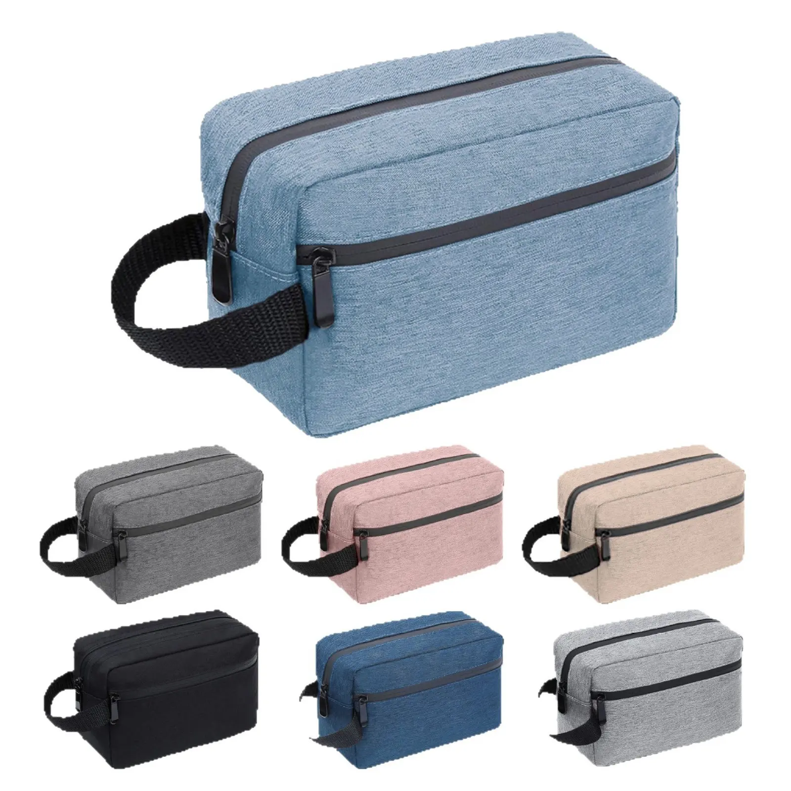 Portable cosmetic bag, Oxford cloth waterproof storage bag, large-capacity hand-held portable toiletry bag, travel storage pouch