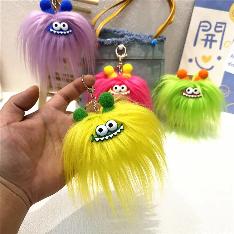 1 pcs cartoon keychain cute luggage accessories fur sausage mouth bag accessories creative ugly cute gift