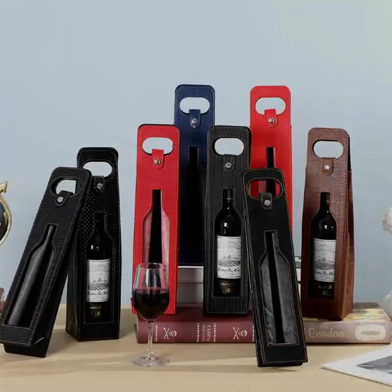 Red Wine Gift Box Double Wine Packaging Open Window Skeleton Wine Tote Wine Bags Wine Bags Party Wine Gift Bags