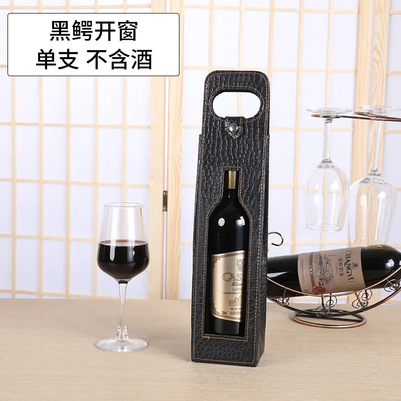 Red Wine Gift Box Double Wine Packaging Open Window Skeleton Wine Tote Wine Bags Wine Bags Party Wine Gift Bags