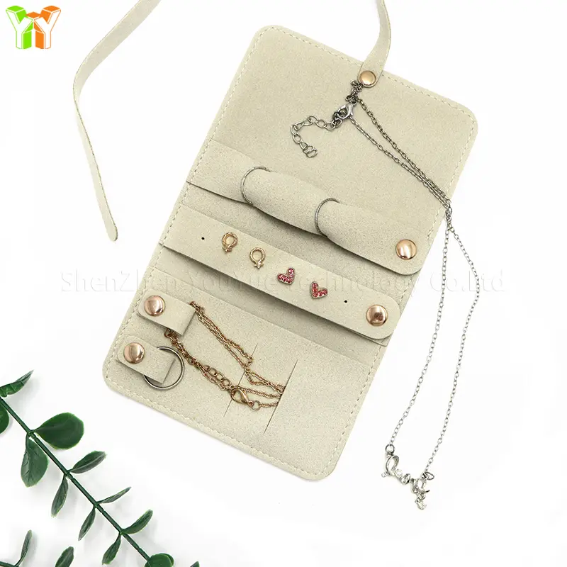 Lightweight Jewelry Organizer Roll Waterproof Foldable Travel Storage Bag for Women Girls Necklaces Rings Earrings Bracelet