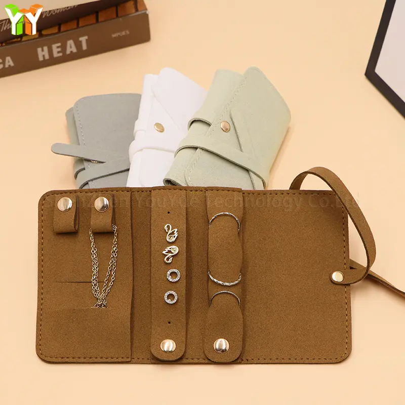 Lightweight Jewelry Organizer Roll Waterproof Foldable Travel Storage Bag for Women Girls Necklaces Rings Earrings Bracelet