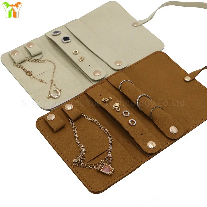 Lightweight Jewelry Organizer Roll Waterproof Foldable Travel Storage Bag for Women Girls Necklaces Rings Earrings Bracelet