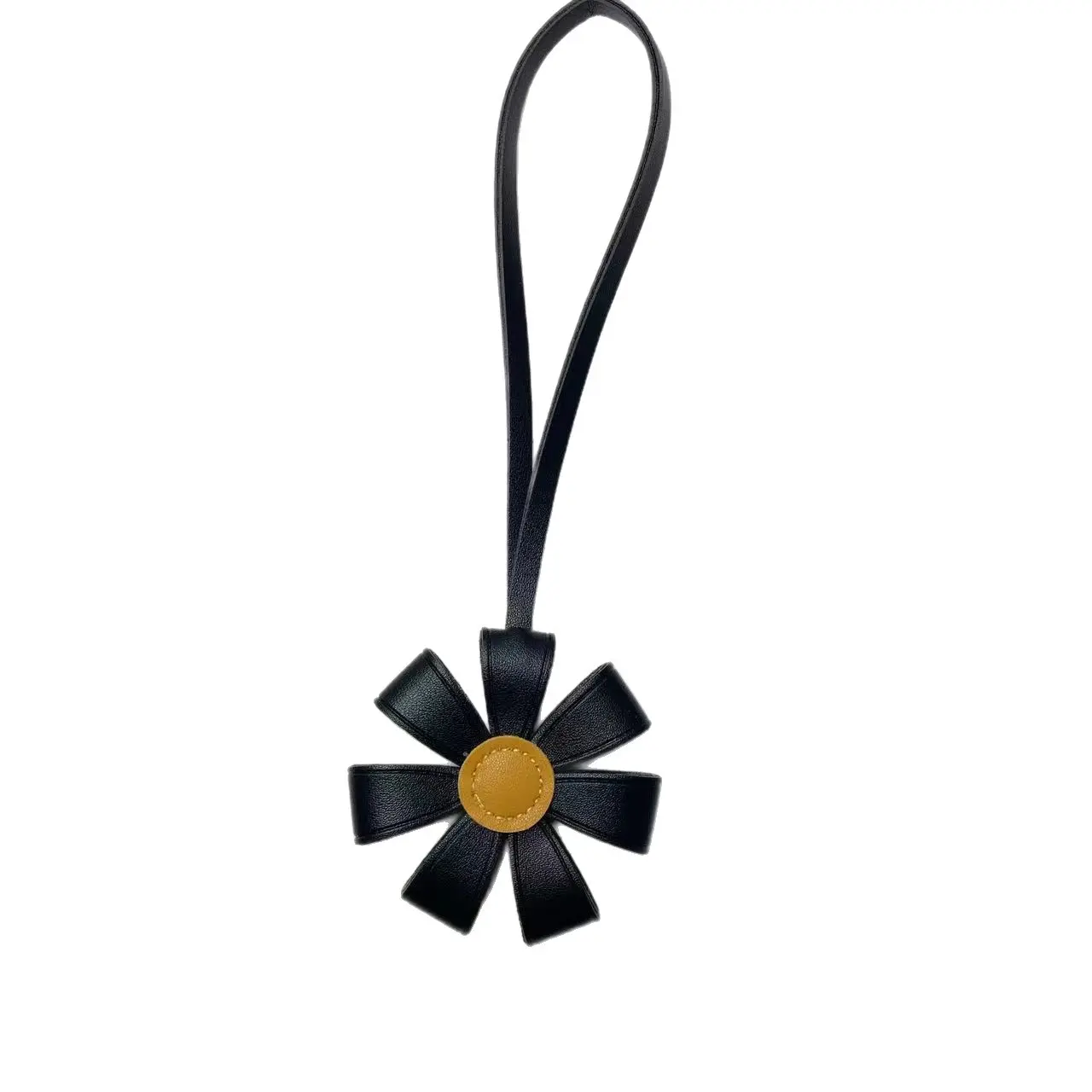 Colorful Sunflower Dopamine Bag Charm, PU Leather Small Flower Pendant, Exquisite Creative Leather Flower Ornament, Car Hanging