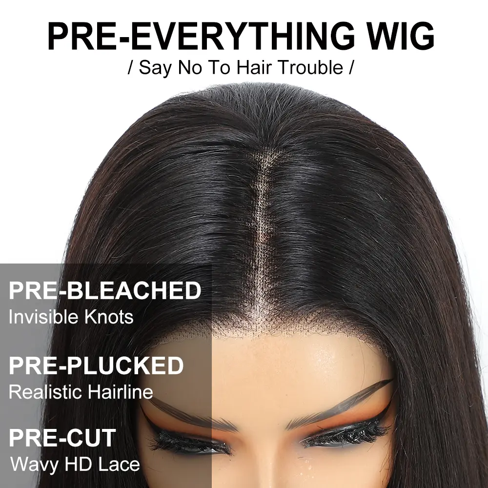 4X6 Bob Wig Human Hair Glueless Wigs Human Hair Pre Plucked Pre Cut HD Lace Front Glueless Wigs Human Hair 200% Density Wigs