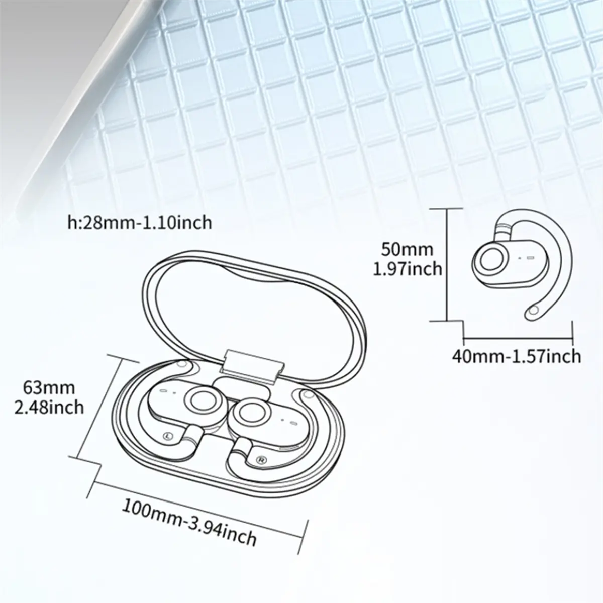 New JM18 Ear-Hook Translation Earphones,Open-Type Bluetooth 5.4 Earphones Rotating Sports Open-Type Ear-Hook Black