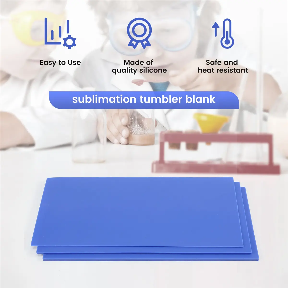 New 3 Pcs Sublimation Tumbler Wrap Silicone Sheets with Mug Press Bundle Accessories and Mug Press Sublimation Machine