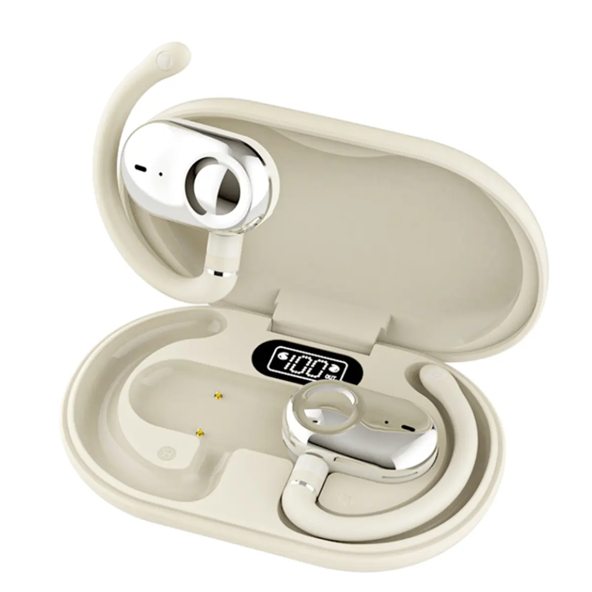New JM18 Ear-Hook Translation Earphones,Open-Type Bluetooth 5.4 Earphones Rotating Sports Open-Type Ear-Hook Black