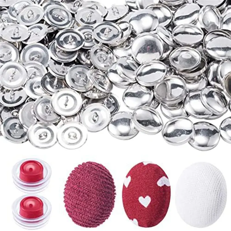 New 100 Sets 23mm Sewing Buttons Cover Kit for Art Crafts Sewing Notion Supplies, 7/8Inch Button Covers & Button Backs