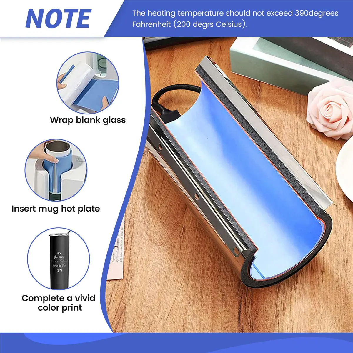 New 3 Pcs Sublimation Tumbler Wrap Silicone Sheets with Mug Press Bundle Accessories and Mug Press Sublimation Machine