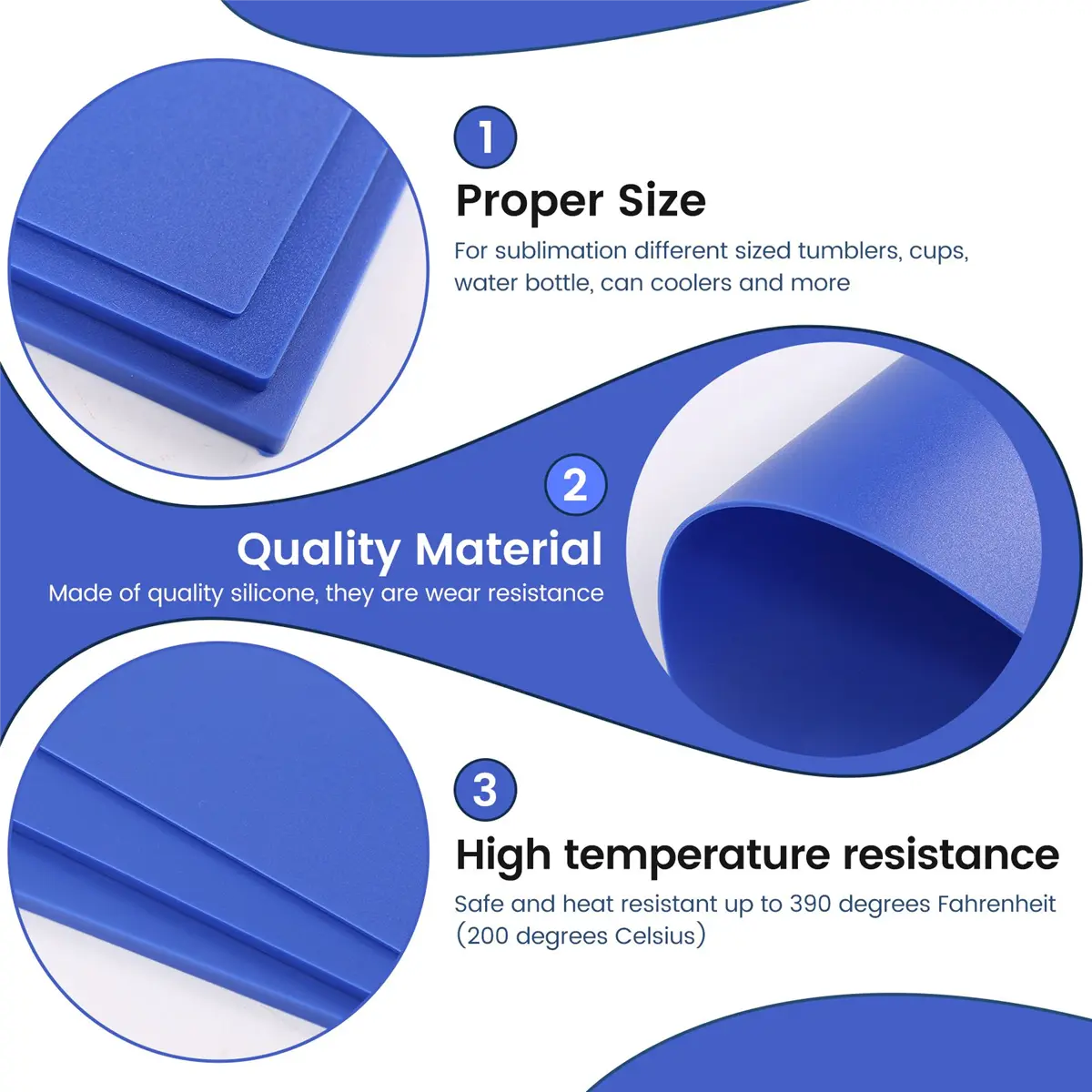 New 3 Pcs Sublimation Tumbler Wrap Silicone Sheets with Mug Press Bundle Accessories and Mug Press Sublimation Machine