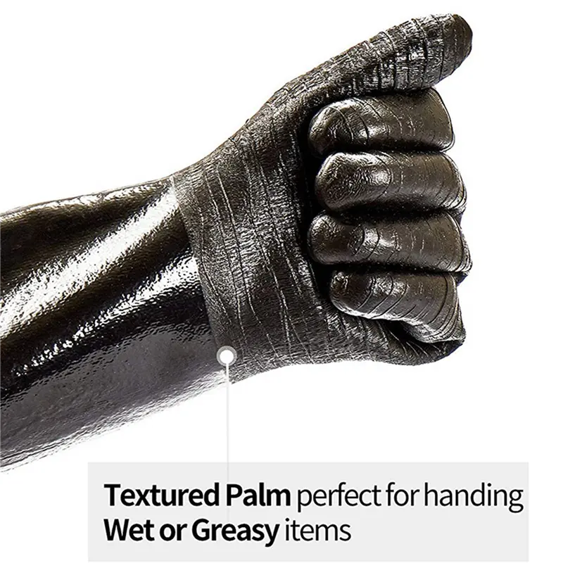 HGHO 10X High Heat Gloves Griller Insulated Cooking Gloves For Barbecue/Grill/Smoker/Oven Mitt/Baking, 17Inch Long Sleeve