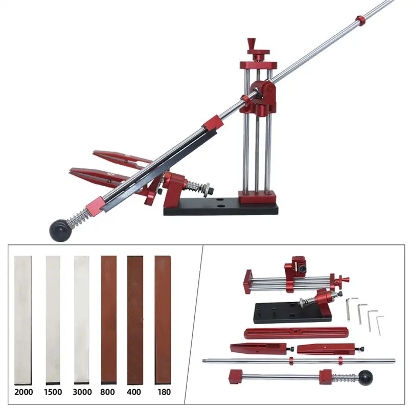 HGHO 360° Rotation Flip Fixed-Angle Knife Sharpening Kit -Professional Knife Sharpener With Whetstones-A Easy Install Easy To Us