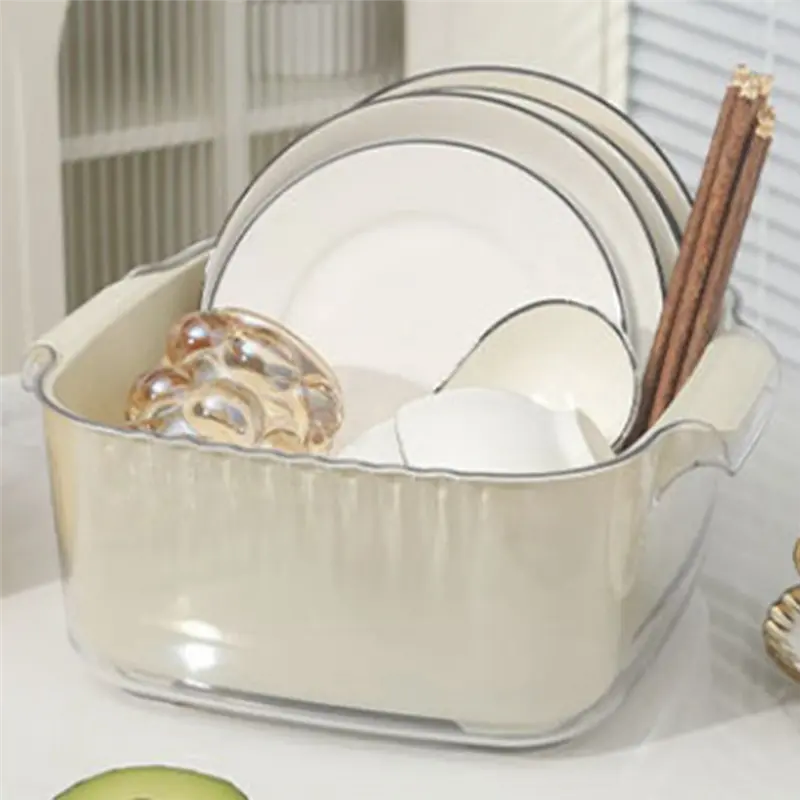HGHO Fruit Strainer,Vegetable Washing Basket,2 Set Fruit Washing Bowl 4 In 1 Double-Layer Drain Basin And Basket For Fruits Dura