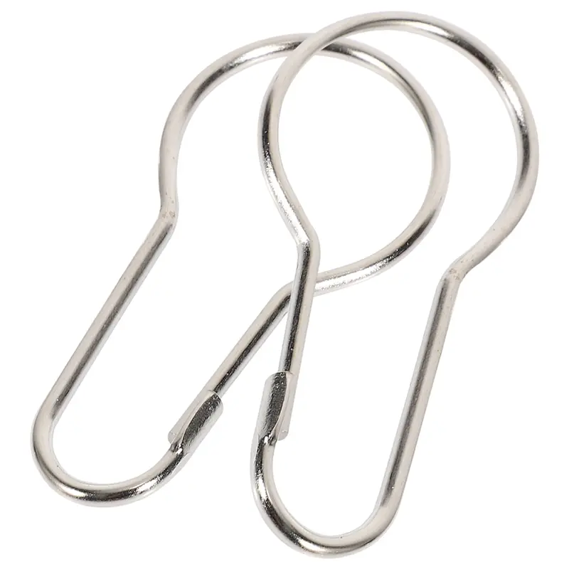 HGHO Lot Of 200 Iron Shower Curtain Hooks Rings Pear Clips