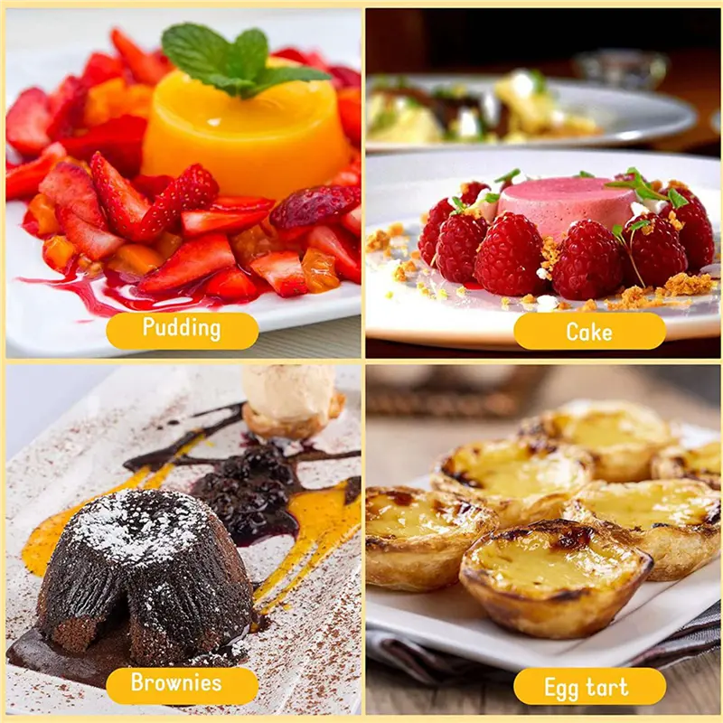 HGHO 120 Pieces Individual Molds Pudding Molds Cups Mini Chocolate Molten Pans Non-Stick Cupcake Cake Cookie Pudding Mold