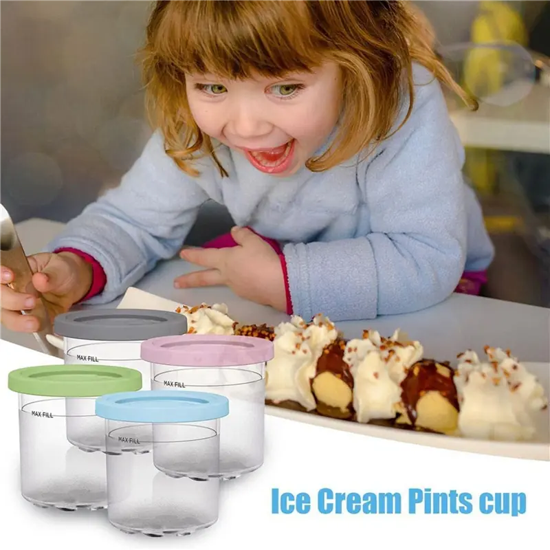 HGHO 24X Ice Cream Pints Cup,With Lids For Ninja Creami Pints NC301 NC300 NC299AMZ Series Ice Cream Maker