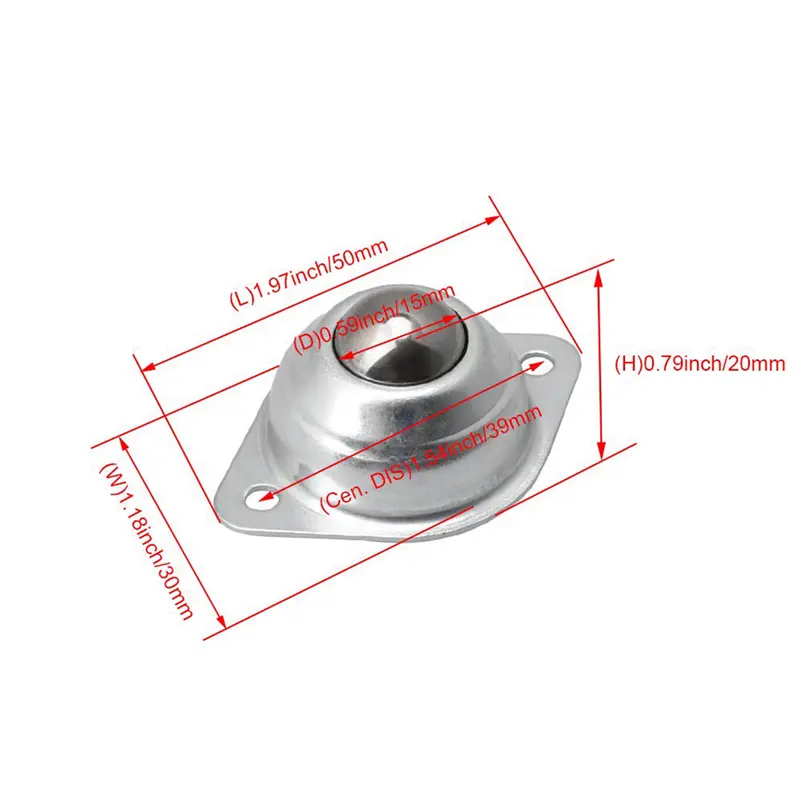 HGHO 200Pcs 3CM Dia Carbon Steel CY-15A Ball Transfer Unit Ball Bearing Conveyor Roller Ball Transmission Tool