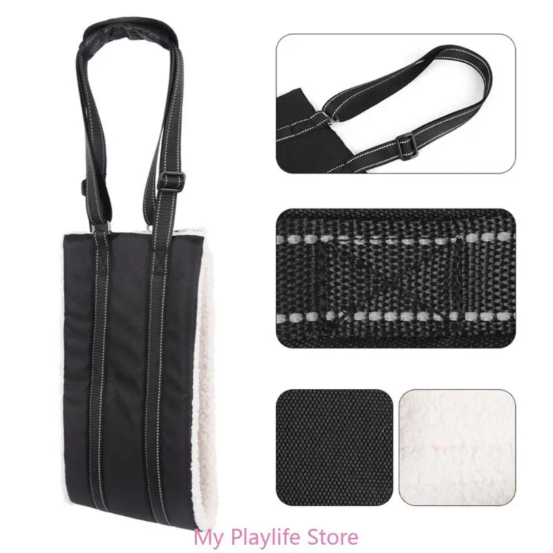 Portable Dog Lift Harness Dog Sling Curved Plush Lining Dog Sling Adjustable Dog Support Harness for Hind Leg Stability