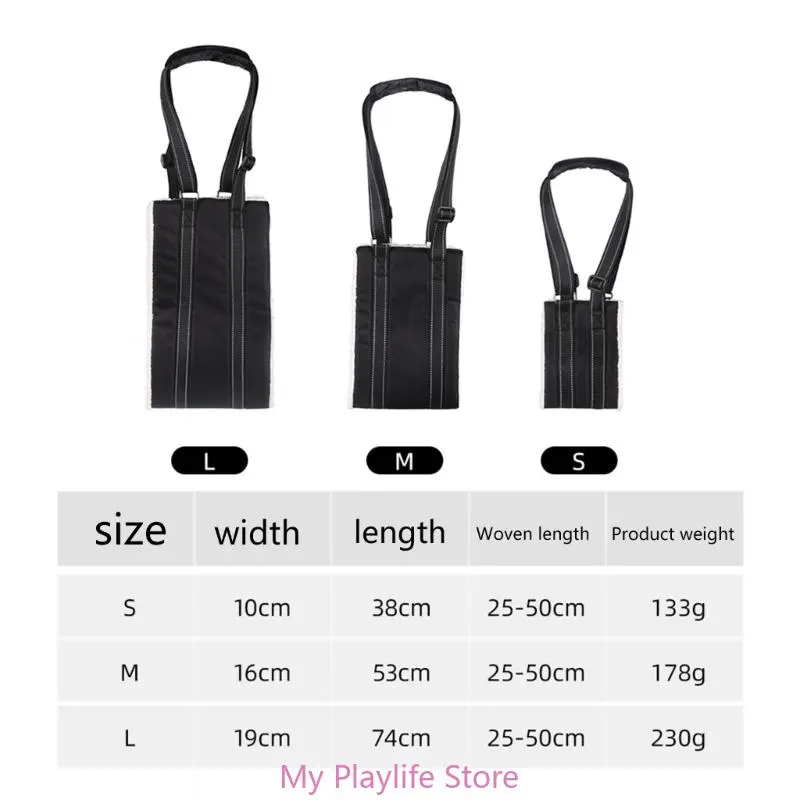 Portable Dog Lift Harness Dog Sling Curved Plush Lining Dog Sling Adjustable Dog Support Harness for Hind Leg Stability