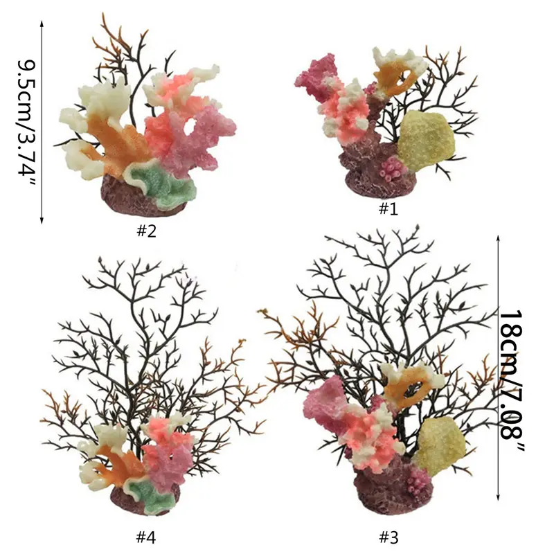 Exquisite Coral Crafts Simulation Coral Fish Tank Landscaped Decoration Colorful Aquarium Sea Creature Coral Shape