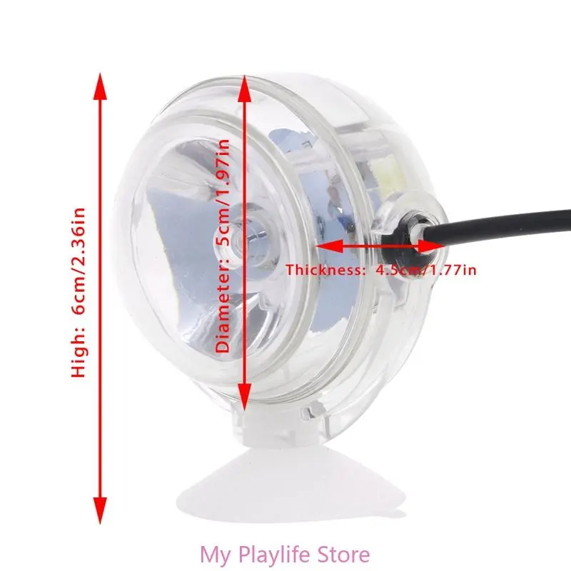Aquarium LED Light Fish Tank Underwater Lighting Lights Waterproof Spotlight Mini Lamp with Suction Cup
