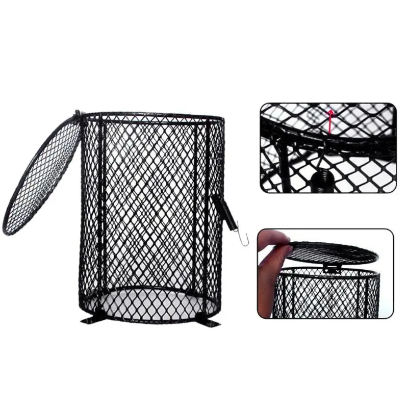 Rectangular/Round Reptile Heater Guard Heating Bulb Lamp Enclosure Cage Protector Metal Mesh Lamp Cover