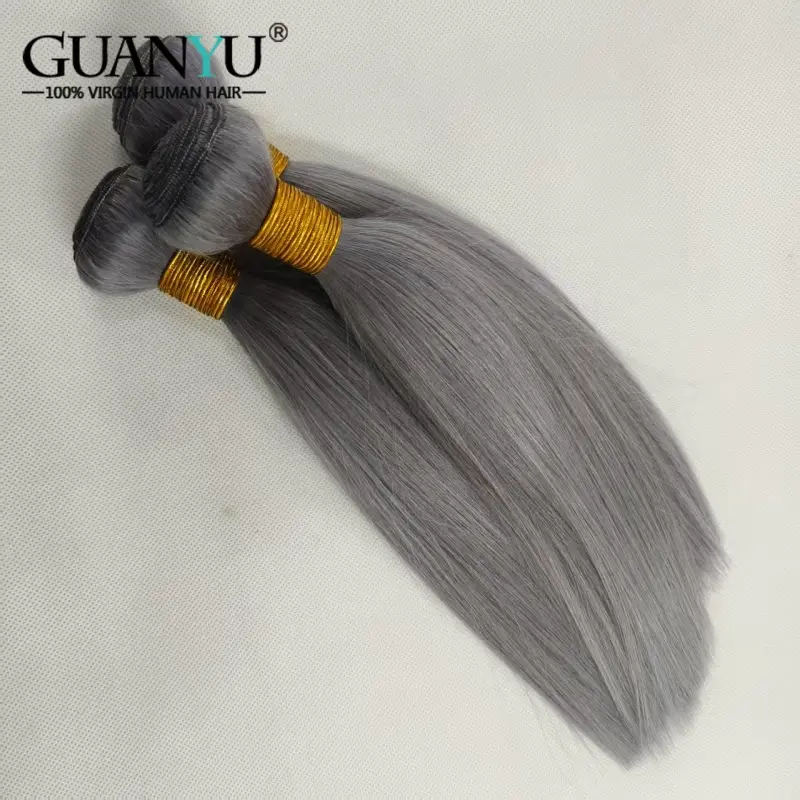 10A Grey Gray Straight Ombre Colored Human Hair Bundles 100% Human Hair Extensions 3/4 Bundle Deals Human Hair Weaves