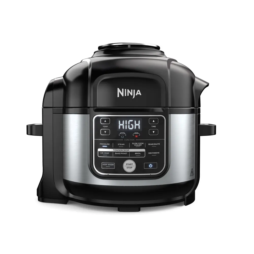 10-in-1 Multicooker Pressure Cooker Air Fryer 6.5 Quart Nonstick Stainless Steel with Nesting Broil Rack Recipes and Safety