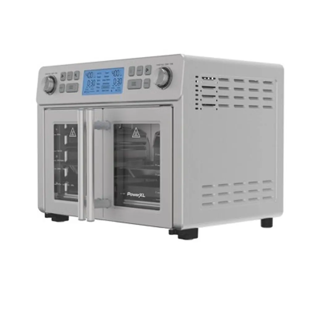 1750W Stainless Steel Toaster Oven Air Fryer Dual Cooking Zones 25L Capacity SmartSynx Technology 12 Presets Rotisserie Easy