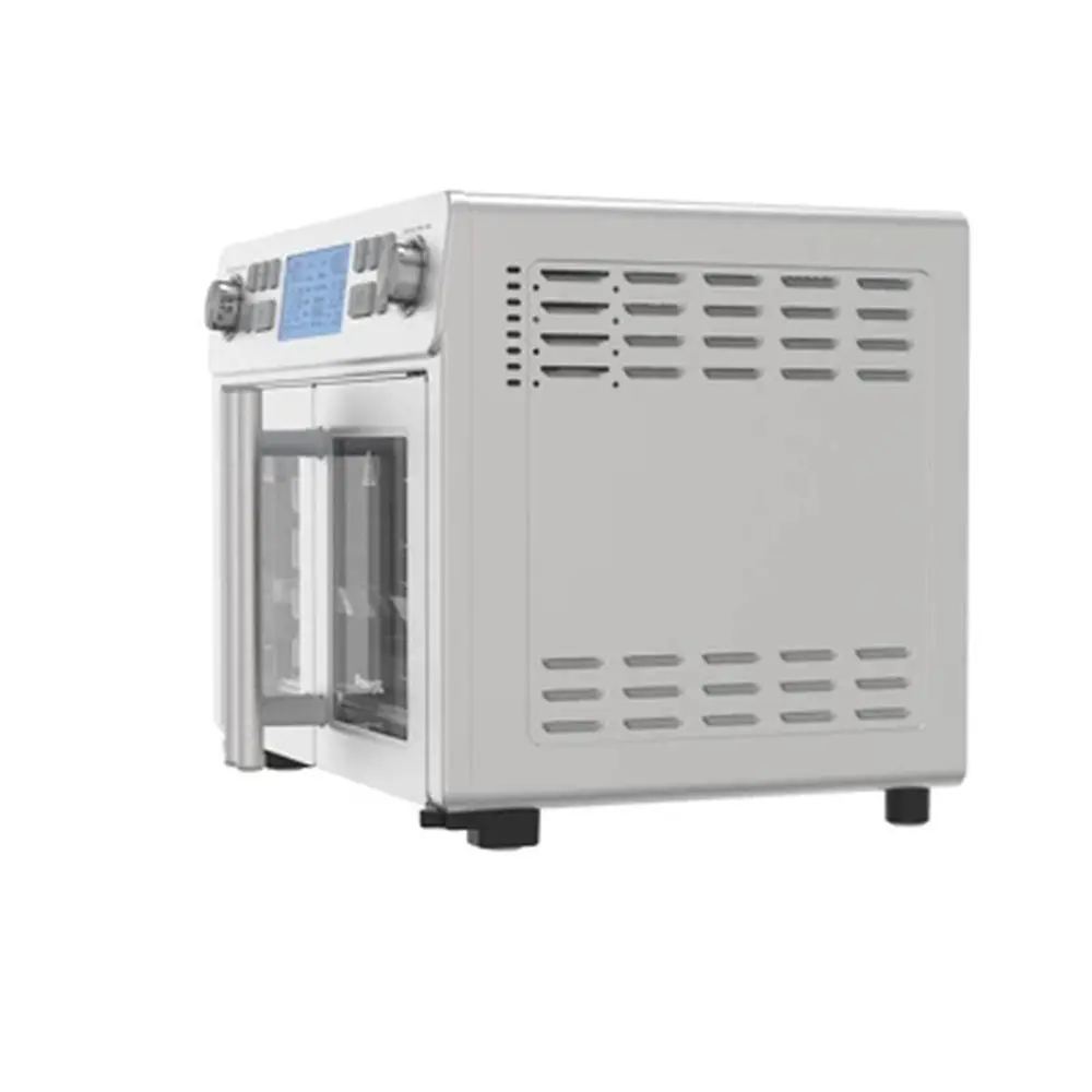 1750W Stainless Steel Toaster Oven Air Fryer Dual Cooking Zones 25L Capacity SmartSynx Technology 12 Presets Rotisserie Easy