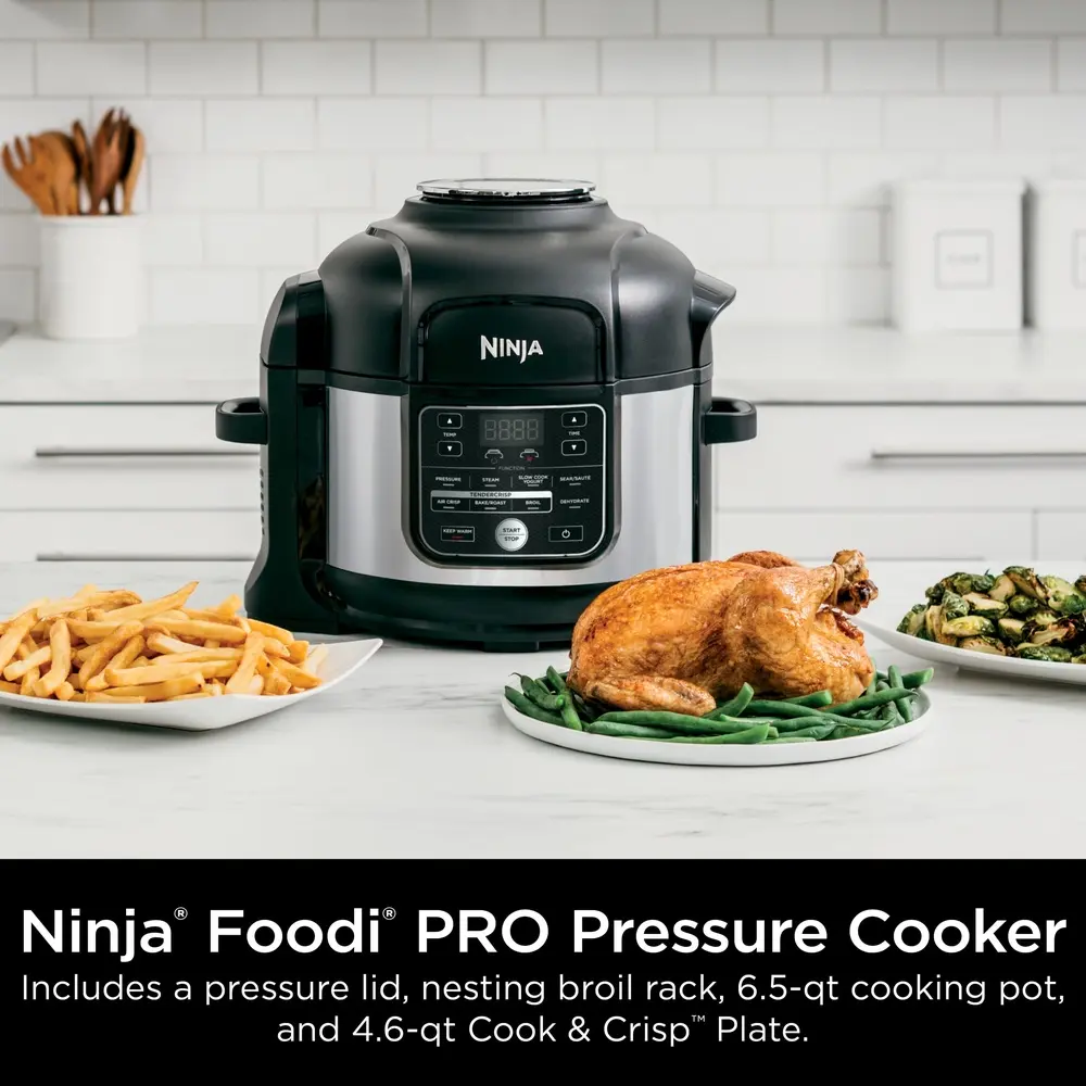 10-in-1 Multicooker Pressure Cooker Air Fryer 6.5 Quart Nonstick Stainless Steel with Nesting Broil Rack Recipes and Safety