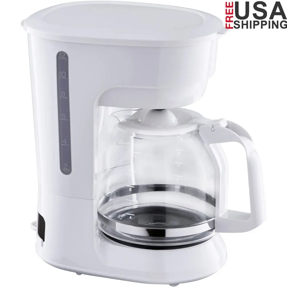 12-Cup Drip Coffee Maker Automatic Shut-Off Temperature Control Easy Clean Dishwasher-Safe Carafe Indicator Light Large Capacity