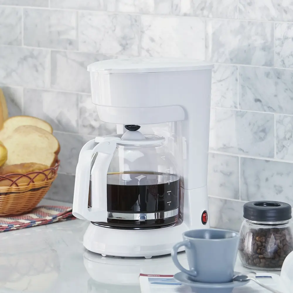 12-Cup Drip Coffee Maker Automatic Shut-Off Temperature Control Easy Clean Dishwasher-Safe Carafe Indicator Light Large Capacity