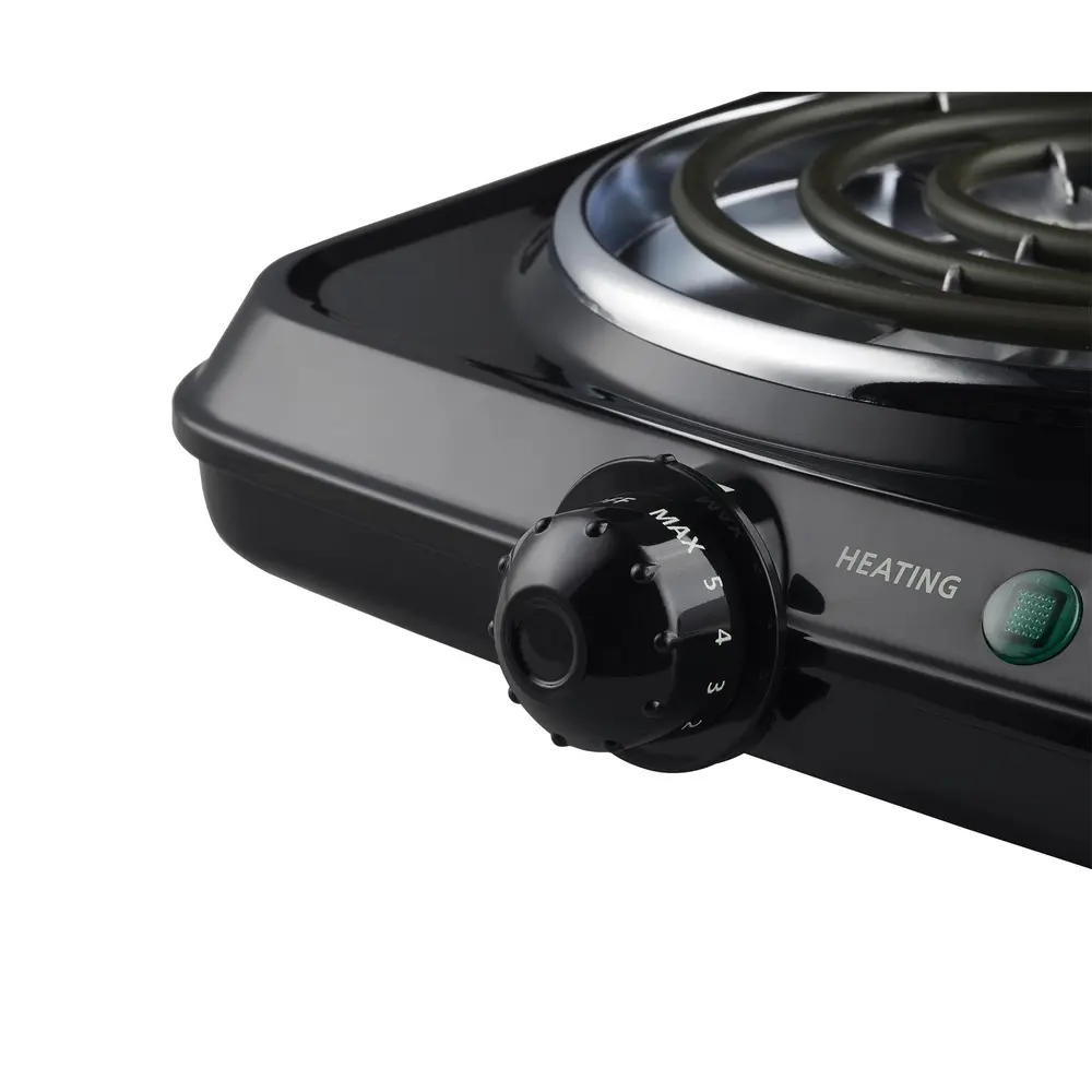 Portable Double Burner Hot Plate 1800W Compact Electric Cooking Stove Adjustable Temperature Rubber Feet User Friendly Kitchen
