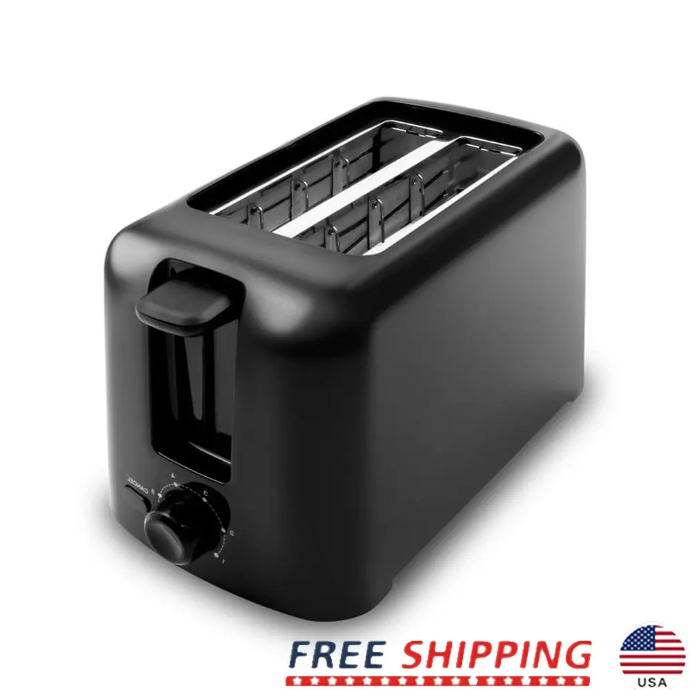 2 Slice Cool Touch Toaster with 6 Adjustable Toast Shades and Drop Down Crumb Tray Easy Cleaning and Safe Use
