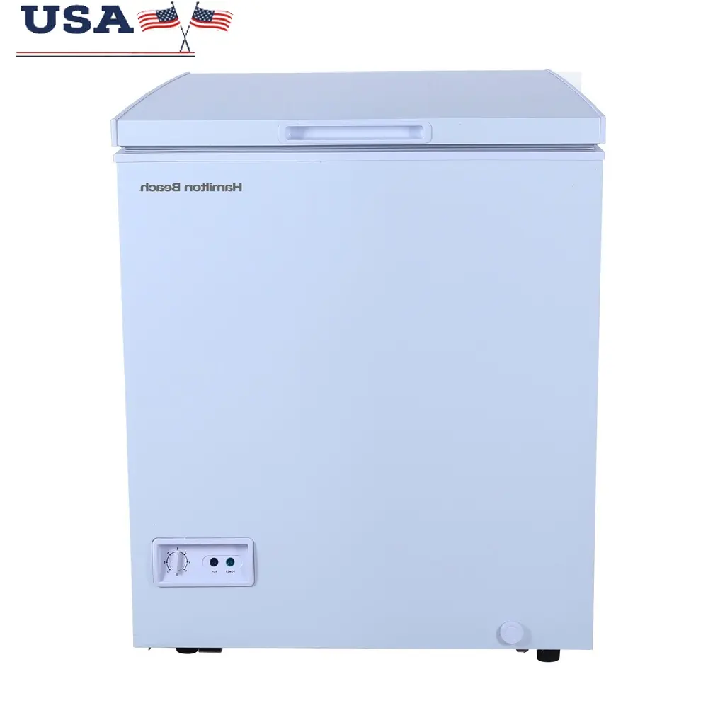 5.0 Cu Ft Chest Freezer Garage Ready Movable Basket Adjustable Temperature Control Easy Defrost Drain White Storage Solution