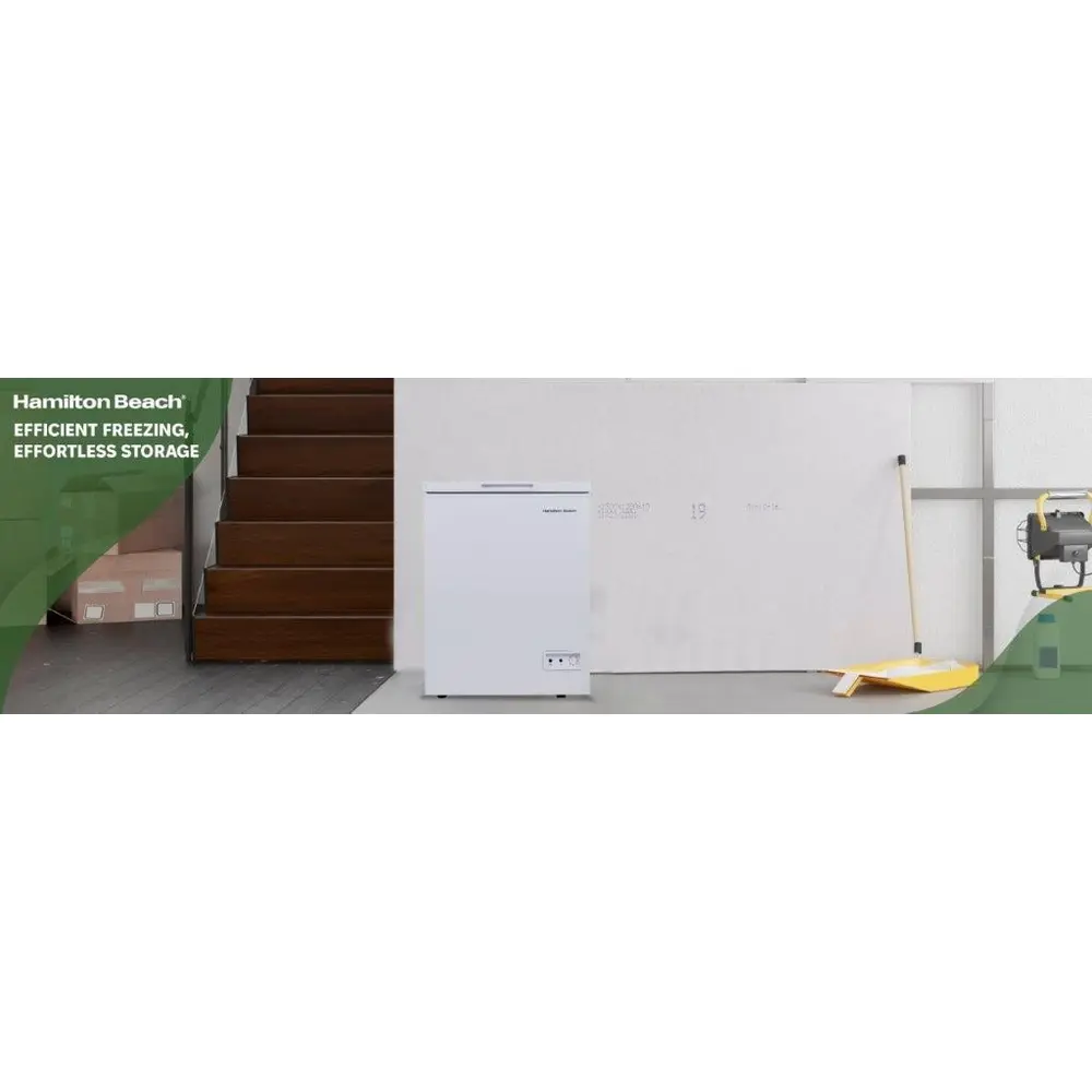 5.0 Cu Ft Chest Freezer Garage Ready Movable Basket Adjustable Temperature Control Easy Defrost Drain White Storage Solution