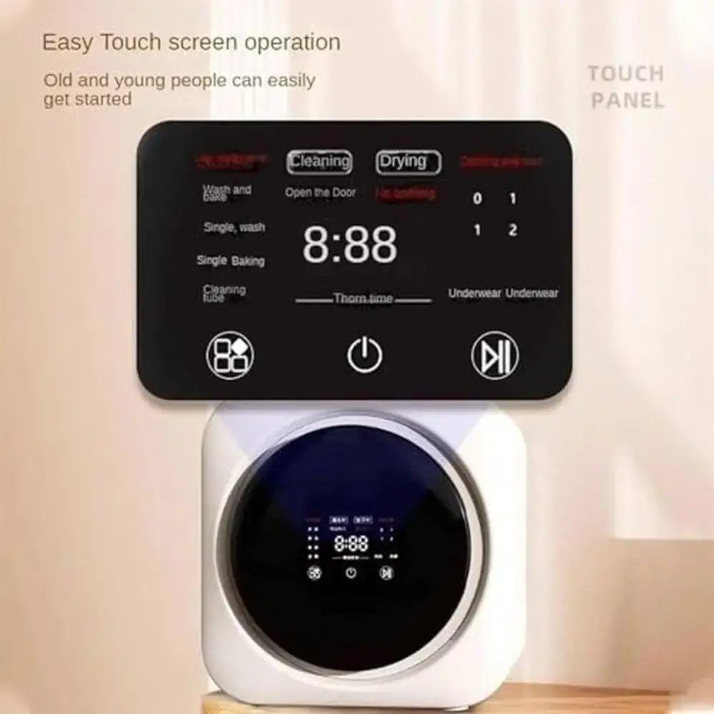 Portable Front Drum Washing Machine Smart Drying Anti-Fall Wall Mounted Washer-Dryer 3.7kg Capacity Curved Body Quiet Operation