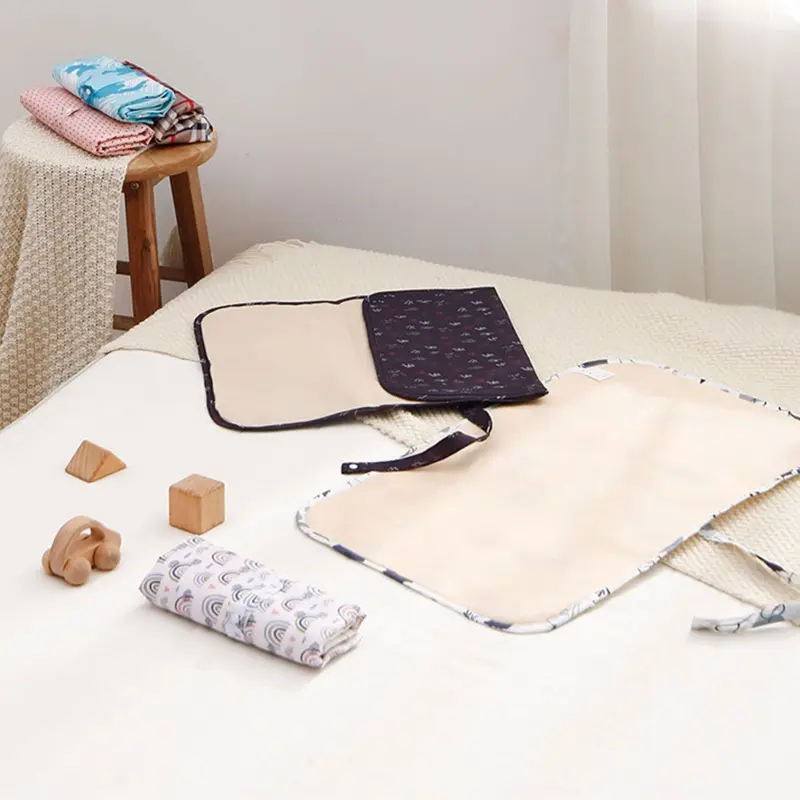 Portable Waterproof Diaper Changing Mat Nylon Foldable Nappy Pad Supplies for Baby Girls Boys Outdoor Traveling Washable Compact