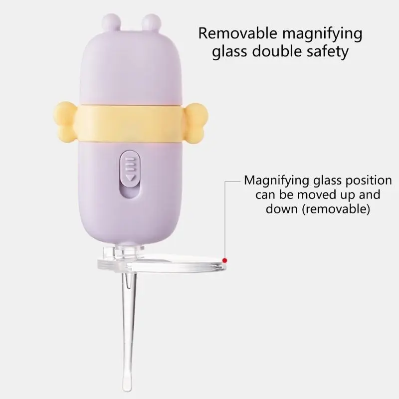 M76C Child Friendly Light Up Ear Cleaning Spoon Soft and Safe Illuminated Earwax Pick
